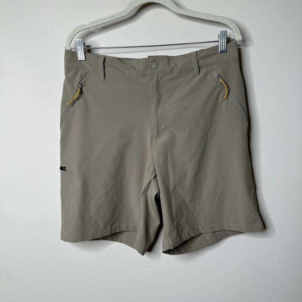Columbia Beige Flat Front Chino Hiking Shorts Men's 34